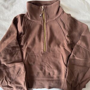 Lululemon Athletica Brown Half-Zip Scuba Sweater